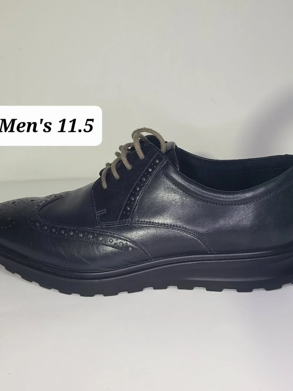 Ecco S-Lite Hybrid Wingtip Oxford Black Men's Shoes Size 11.5 EUC
